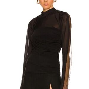 Helmut Lang Crepe Combo Top in Black